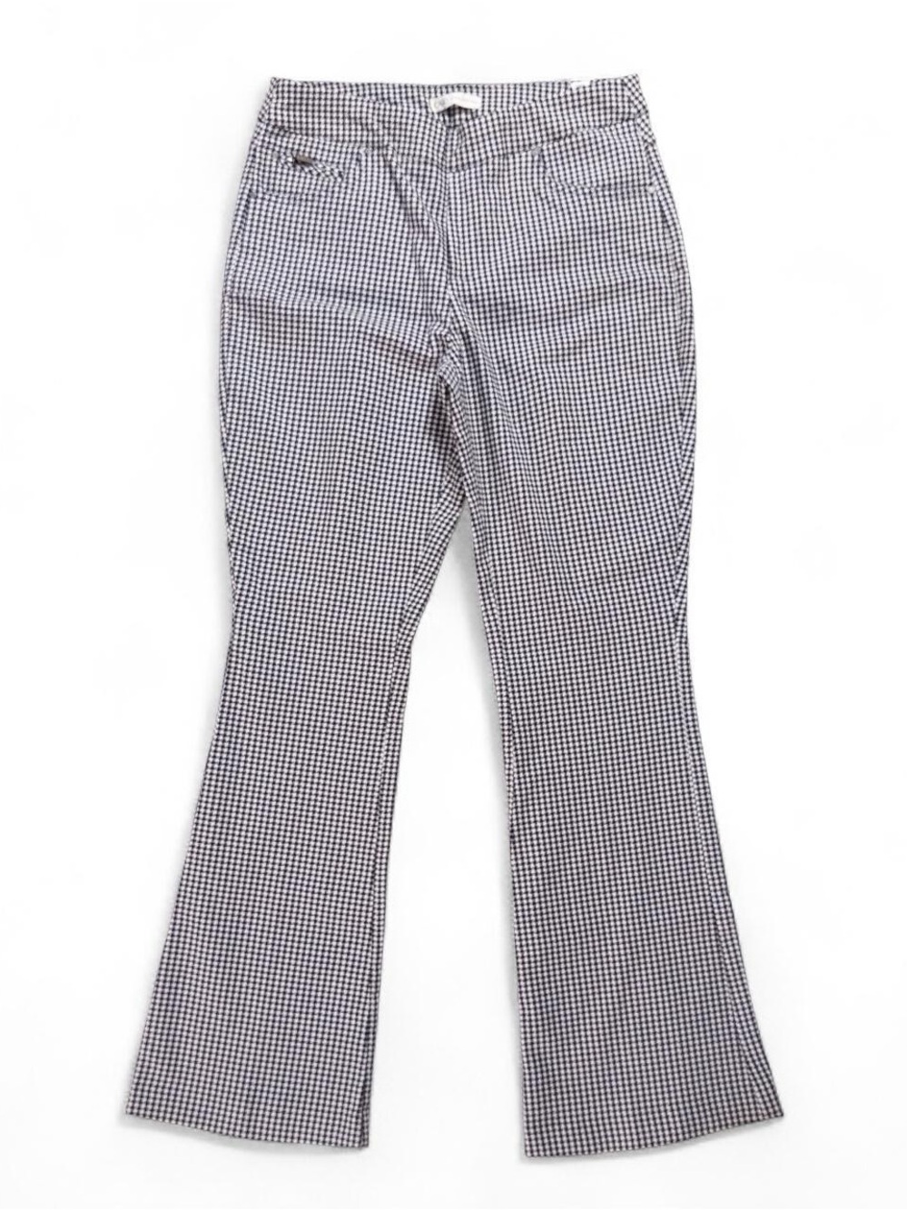 Cato Houndstooth Flare Pants Stretchy Pull-On Mid-Rise Size 10